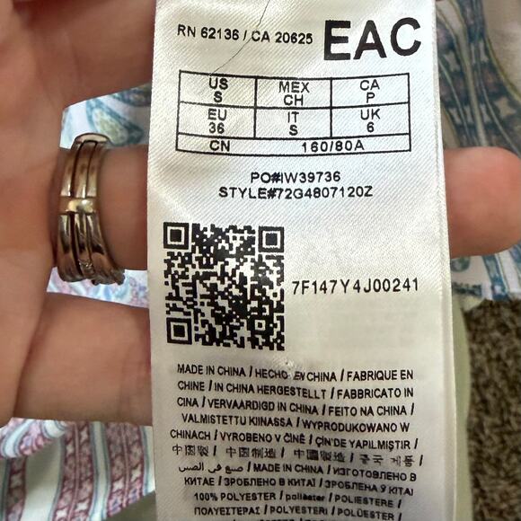 Marciano Women's Gypset Top Small Bohemian Gypsy Flowy Cold Shoulder Boho NWT - Picture 7 of 9